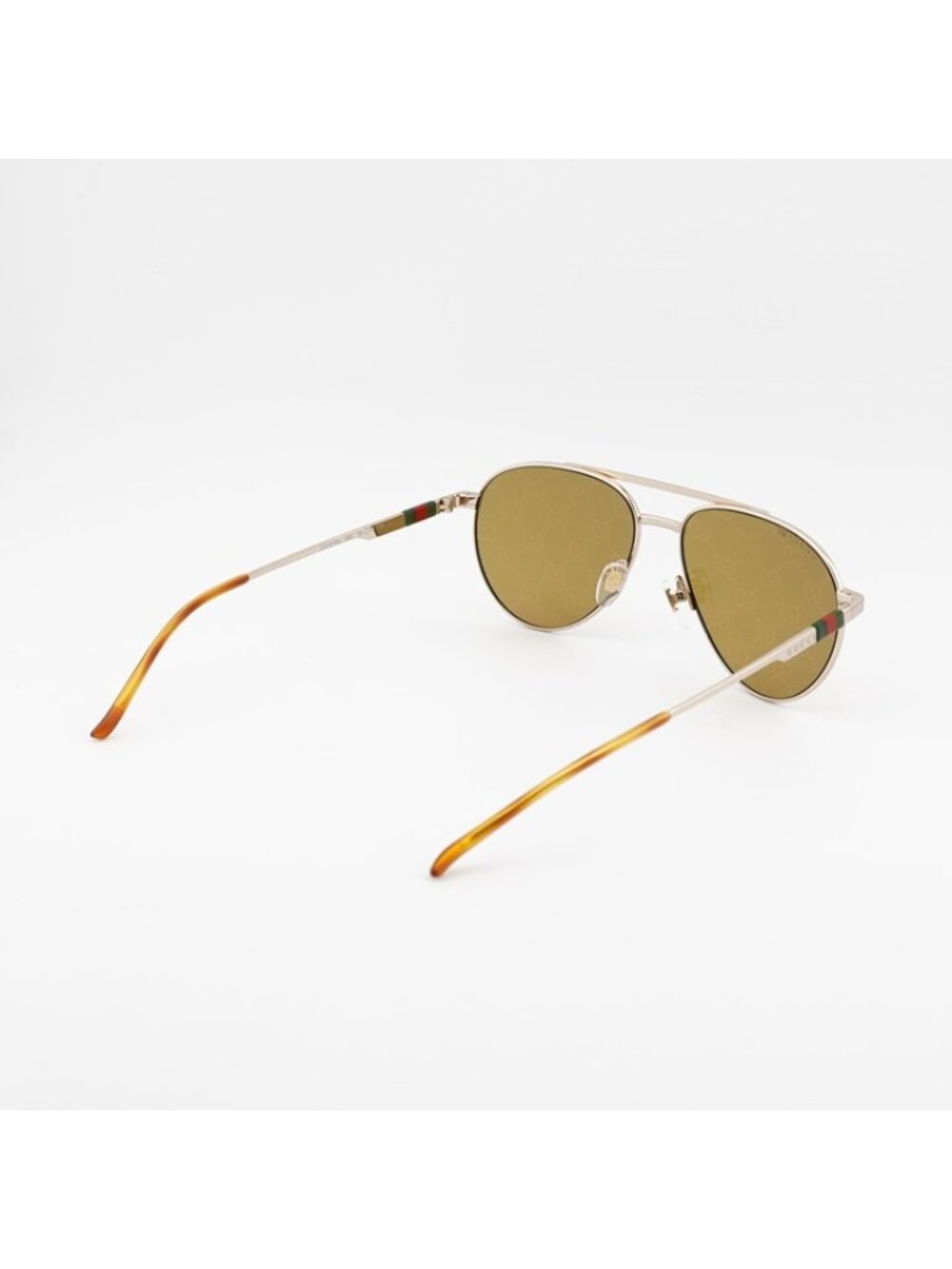 Gucci GG1679S 002 Sunglasses Shiny Gold Aviator Frame,Yellow with GG Logo Lenses - Picture 3 of 10